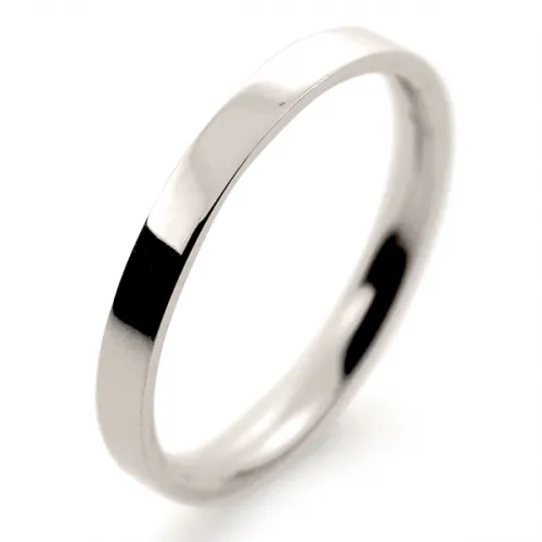 Flat Court Light -  2 mm (FCSL2 W) White Gold Wedding Ring